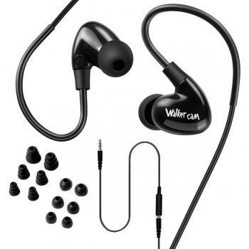 Walkercam WP1, IPX7 Auriculares a Prueba de Agua en la Oreja, Auriculares Deportivos para Nadar, 6 Pares de Puntas de Oreja Suaves, Negro - 1 año de garantía