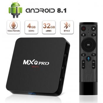 Android 8.1 TV Box, Superpow Smart TV Box Quad Core 4GB RAM+32GB ROM, BT 4.0, 4K*2K UHD H.265, HDMI, USB*3, WiFi Media Player, Android Set-Top Box con Voice Remote Control