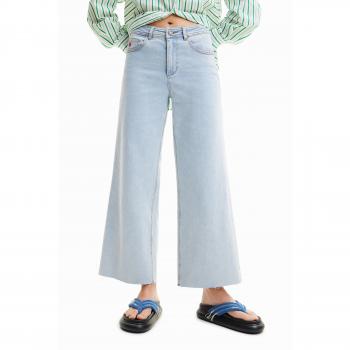 Desigual Denver Women's Cropped High Waist Wide Leg Jeans