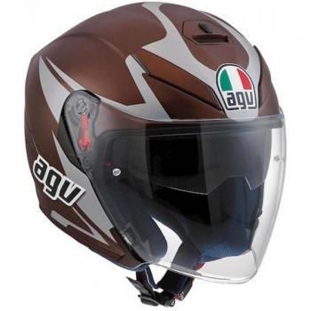 AGV K-5 Casco JET E2205 Top, color Negro/Marrón, talla 4