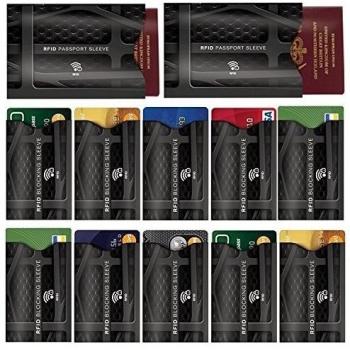 Fundas de bloqueo Matana. Protectores para prevenir RFID. Protectores para pasaporte, tarjetas de crédito y débito.