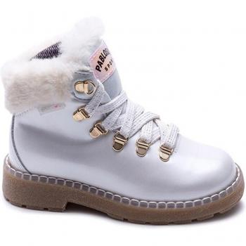 Botas Niña Pablosky de Piel Hydro Blanco 415909 con cordones