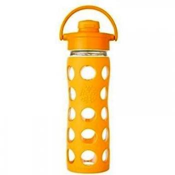 Lifefactory - Botella con tapa Cap, vidrio, amarillo, 16 oz