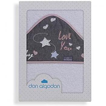 Don Algodón Capa de Baño Love You Blanco Rosa