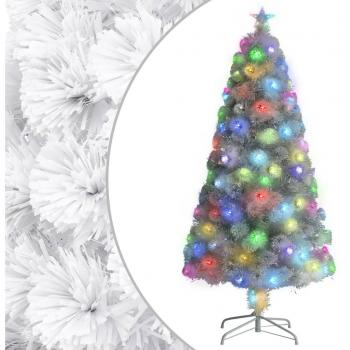 Árbol de Navidad Artificial con LED blanco fibra óptica 120 cm
