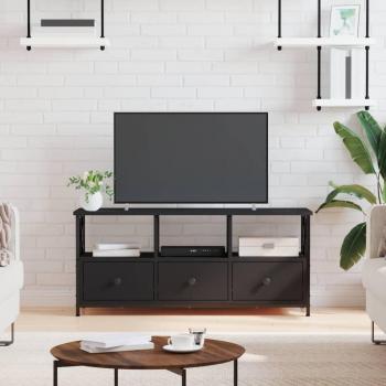 Mueble de TV hierro y madera contrachapada negro 102x33x45 cm vidaXL