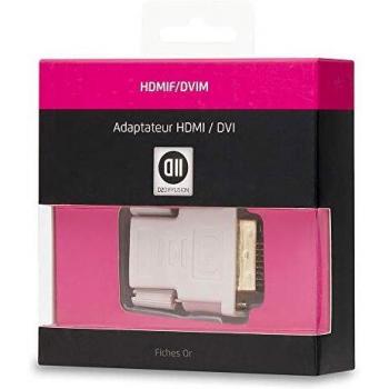Adaptador HDMI hembra a DVI macho con conectores de oro DVI-D 24+1