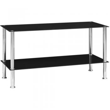 Mesa de centro de vidrio templado negro 110x43x60 cm
