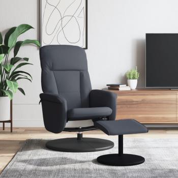 Sillón reclinable con reposapiés de terciopelo en gris claro, gris oscuro y negro - vidaXL Sillón cómodo para dormitorio, silla relax y sofá