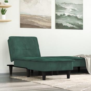 Chaise Longue de Terciopelo Verde Oscuro