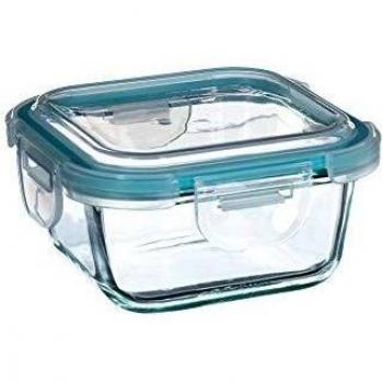 Fiambrera de Cristal Resistente 330ml Clipeat 12x12x6,5cm - Utensilios de Cocina Especial