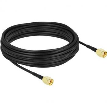 Cable Antena DeLOCK RP-SMA a RP-SMA 10m LMR/CFD100 baja pérdida (0.99 dB) color negro