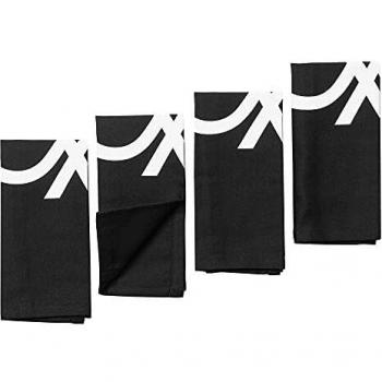 Set 4Pc Mantel Individual 45X30 cm Polipropileno Black & White