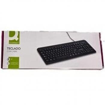 Teclado q-connect negro con cable 1,5 m compatible windows 95/98 / nt/me / 2000 / xp / 7/8 / vista