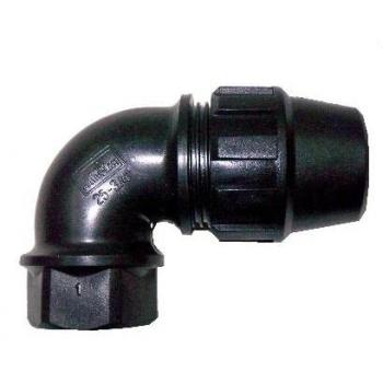 Enlace acodado 90º derecho-hombre 40 mm con rosca de 1¼