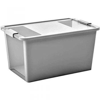 Caja de Almacenaje Bi-Box 40L Transparente y Opaca, Apilable, Resistente y Duradera con Tapa