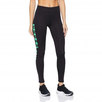 Under Armour CG WM Leggin, Mujer, Black/Green Typhoon/Metallic Silver, M
