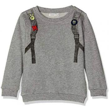NAME IT Nmmlau Sweat BRU Sudadera, Gris
