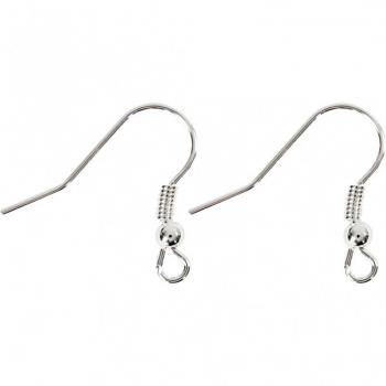 Ganchos de Aretes Franceses, 18 mm, Plateados, 10 Piezas