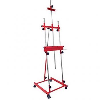Sonpó Online - Modelo Goya - Caballete de Pintura Profesional para Pintar Cuadros - Estructura de Acero de Alta Resistencia con Acabados en Color Rojo.