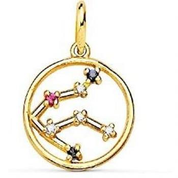 Inmaculada Romero IR Colgante Signos del Zodiaco Oro 18k Mujer 12mm. constelación Acuario horóscopo