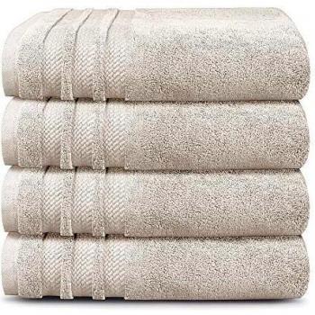 TRIDENT Juego Toallas de baño - Luxury Hotel Collection - Toallas Grandes, 100% algodón, 625 gsm, 4 Piezas Juego Toallas de baño, Ultra Suave, Lujoso, Extra Absorbente