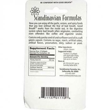 Scandinavian Formulas Good Breath, 60 Softgels