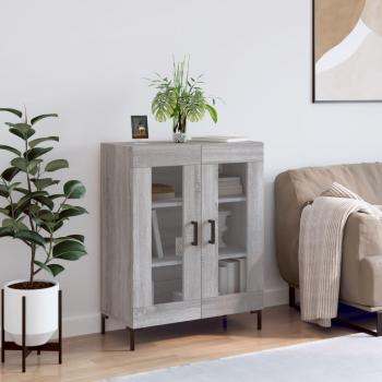 Aparador de madera de ingeniería 69,5x34x90 cm en color gris Sonoma, mueble de almacenaje para salón, buffet y armario auxiliar