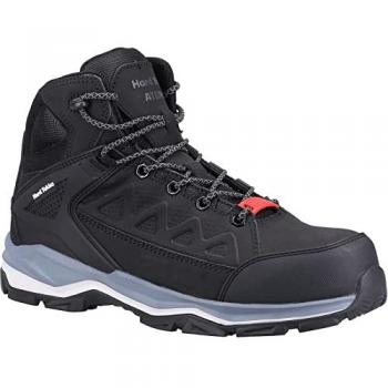 Hard Yakka Atomic Black Leather Unisex Safety Boots with Side Zip