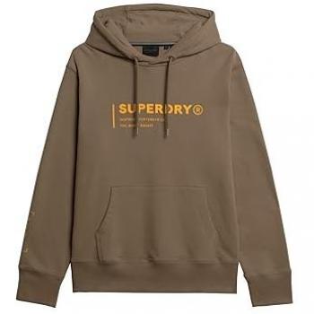 Sudadera con capucha Superdry Utility Sport Logo Loose, color marrón claro amarillo, talla M para hombre