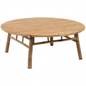 Mesa de centro redonda de bambú claro de 120 cm Nayra