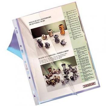 Fundas A4 multitaladro con solapa lateral de PVC incoloro - Pack de 10