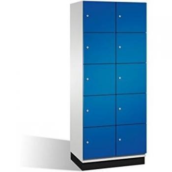 Armario de Compartimentos Cambio C+P, 10 Fácher, H1950xB800xT525mm, Frontal Enzianblau, Cuerpo Lichtgrau