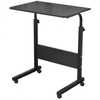 DlandHome 80 * 40 cm Ajustable Mesa de Ordenador Portatil con Ruedas Sofá Mesa Mesas de Centro, Negro