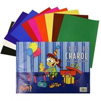Conjunto de 10 Hojas de Papel Charol Multicolor, Tamaño 33 x 23 cm, Marca Bismark - Referencia 313634