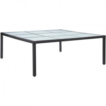 Mesa de jardín ratán sintético negro 200x200x74 cm