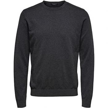Selected Homme Berg Crew Neck Sweater - Regular Fit, Grey, XXL