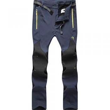 BenBoy Pantalones de Montaña Hombre Impermeables Invierno Calentar Pantalones Trekking Escalada Senderismo Softshell,KZ16607M-Darkblue-M