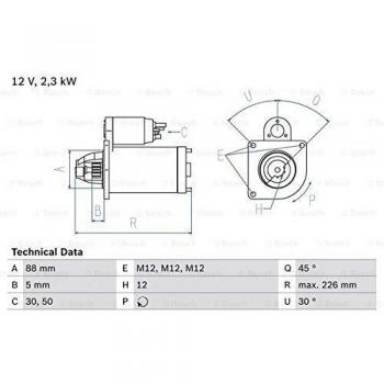 Motor de Arranque Bosch 986024240 - Tipo: Motor de arranque, Marca: Bosch, Número de pieza: 0 986 024 240