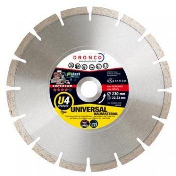 Dronco U4PROTECT-115 Discos de Diamante, U4 Protect, Universal Obra, 115 Mm Diámetro, 2.2 Mm Espesor, Diámetro Eje 22.23 Mm