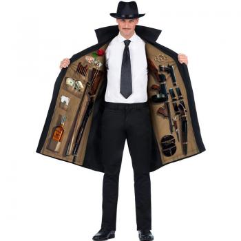 Disfraz de Mafioso años 70 con sombrero para hombre
