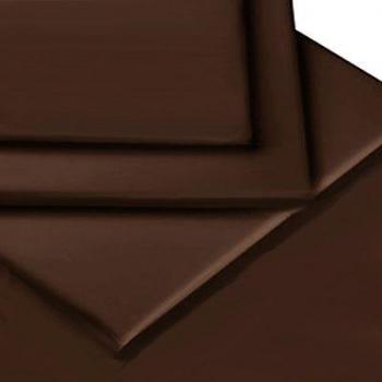 Linens Limited Sábana Bajera percal, polialgodón, 180 Hilos, Chocolate, Doble