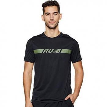 New Balance PRNT ACCLRT SS Camiseta, Negro, M