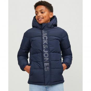 Chaqueta Puffer Infantil Jack & Jones Speed, con Capucha, Talla 128, Color Azul Marino