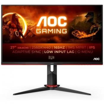 Monitor Gaming AOC 27 Q27G2S/EU LED Negro/Rojo, 165Hz, Quad HD (QHD) 2560 x 1440, 1ms, FreeSync