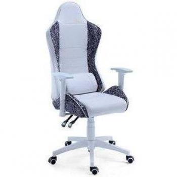 Silla Gaming Jordan Altura Ajustable/Reclinable+Cojín Lumbar Blanco/Leopardo 123-133X70x70 Cm
