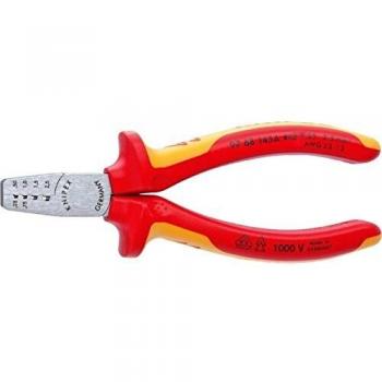 Alicate para entallar punteras aislado VDE Knipex 145 mm. con mangos bicomponentes