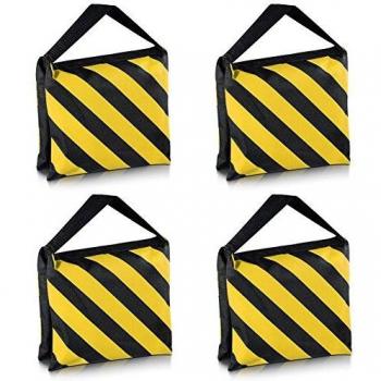 Neewer® Kit de 4 Negro/Amarillo Bolsa de Arena para Tareas Duras de Estudio Fotográfico Plataforma Cine para Brazo Jirafa Trípode Soporte de Luz