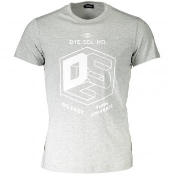 Diesel Chic Gray Diesel Short Sleeve Round Neck Tee - XXL