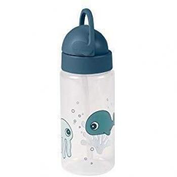 Botella con Pajita Sea Friends Azul Done by Deer